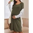 thumbnail image 4 of Weardear 3 in 1 Maternity Nursing Dresses Snap Down Back Labor and Delivery Gown Long Sleeve Breastfeeding Dress with Button, 4 of 6