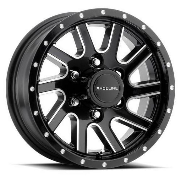 15x5 Raceline 820M Twisted Trailer Black Machined Wheel 5x4.5 (0mm)