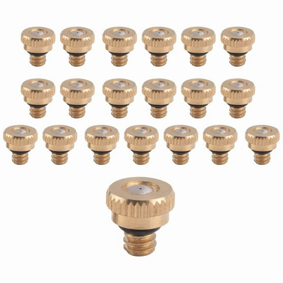 20Pcs Brass Misting Nozzles for Cooling System 0.012 Inch(0.3 mm) Water Nozzle Sprinklers Misting Cooling