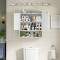 thumbnail image 3 of POAO Bathroom Wall Storage Cabinet, Wooden Medicine Cabinet with Adjustable Shelves and Double Barn Doors, Over The Toilet Storage Cabinet,White, 3 of 8