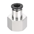 thumbnail image 1 of Adaptador de conector de tubo de empuje, tubo OD de 6 mm x 3/8 BSPT, conector neumático recto hembra, 1 of 3