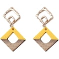 thumbnail image 2 of Retro Wooden Resin Geometric Bar Drop Dangle Earrings Layered Leopard for Women Polymer Clay Lightweight Statement Jewelry, 2 of 4