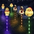 thumbnail image 1 of Solar Powered Christmas Yard Decor, 6-pack Outdoor Stake Lights With Santa & Snowflake Designs, 1 of 8