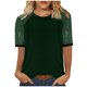 thumbnail image 1 of Puntoco Blusas cortas de liquidación para mujer, blusas de moda para mujer, blusas casuales lisas de manga corta con cuello redondo, 1 of 4