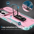 thumbnail image 3 of For iPhone 17 Slim Fit Shockproof Hybrid with Slide Camera Cover & Rotated Ring Kickstand, [Military-Grade] Phone Case For iPhone 17 6.3",Grey Green,For iPhone 17, 3 of 8
