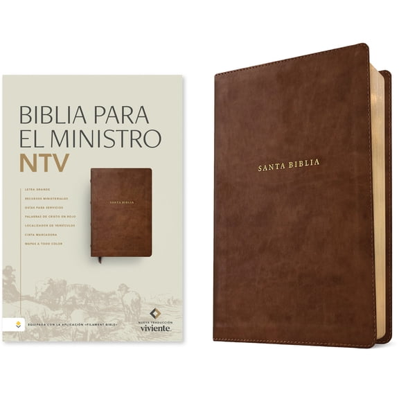 Biblia Para El Ministro Ntv, Letra Grande Con Filament (Sentipiel, CafÃ©, Letra Roja), (Hardcover)