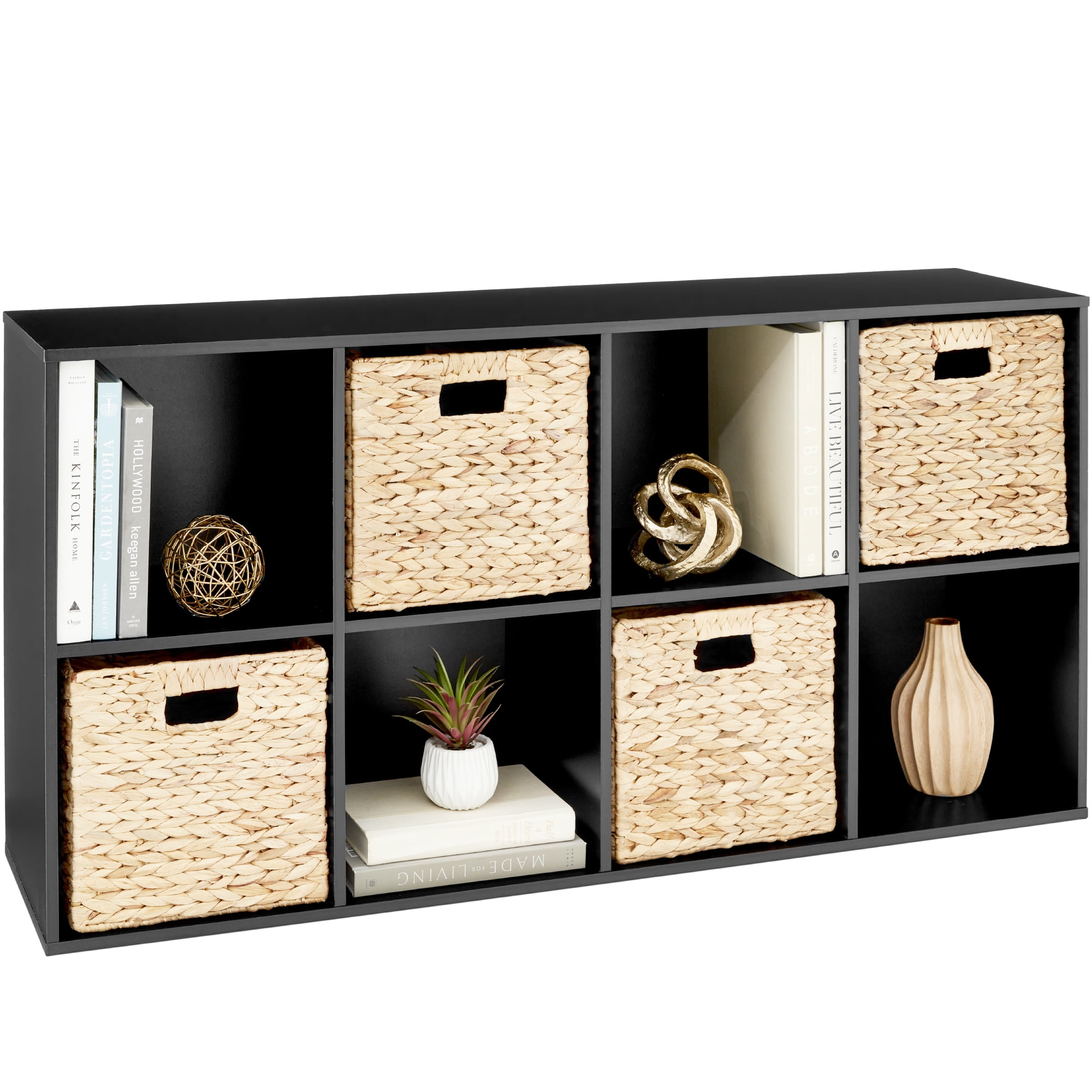 Best Choice Products 8-Cube Bookshelf, 13.5in Display Storage System, Organizer w/ Removable Back Panels - Black