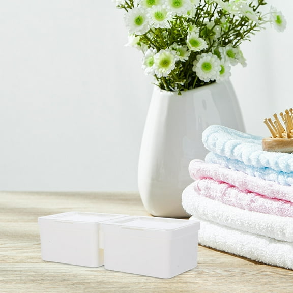 WHAMVOX Household Storage Box For Laundry And Dryer Sheets Transparent Double Compartment Organizer With Lid Laundry Room Container