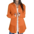 thumbnail image 2 of Valueadd Women's Long Sleeve Shirts Solid Color Tops Long Loose Thin Shirts Blouses Tops Plus Size, 2 of 5