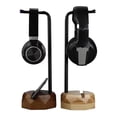 thumbnail image 4 of Universal Headset Holder Wooden Headph Stand Display Hanger Minimalist Style Dark Color, 4 of 7