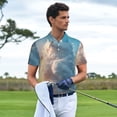 thumbnail image 3 of Rateoe Cute Cloud Cat Pattern Men's Short Sleeve Polo Shirts, Golf Polo Shirts Short Sleeve Performance Moisture Wicking Dry-4X-Large, 3 of 6