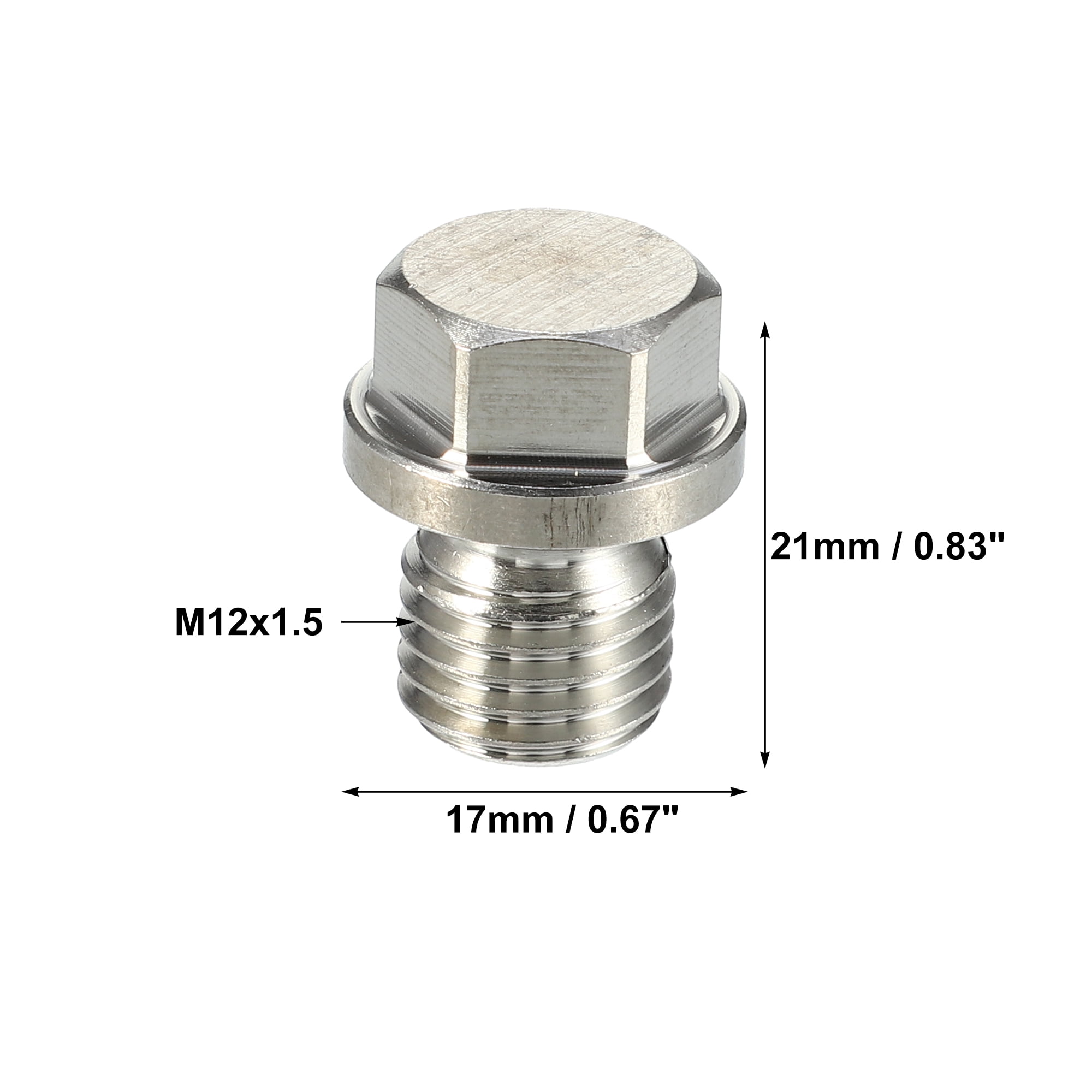 Unique Bargains 1 Set M12x1.5 Engine Oil Drain Plug with Washer  