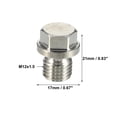thumbnail image 3 of Unique Bargains 2 Set M12x1.5 Engine Oil Drain Plug with Washer 1239970430 for Mercedes-Benz Steel Silver Tone, 3 of 6
