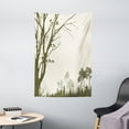 thumbnail image 1 of Forest Tapestry, Nature Theme The Panorama of a Forest Pattern Birds on Tree Branches Print, Wall Hanging for Bedroom Living Room Dorm Decor, 40W X 60L Inches, Olive Green Cream, by Ambesonne, 1 of 2