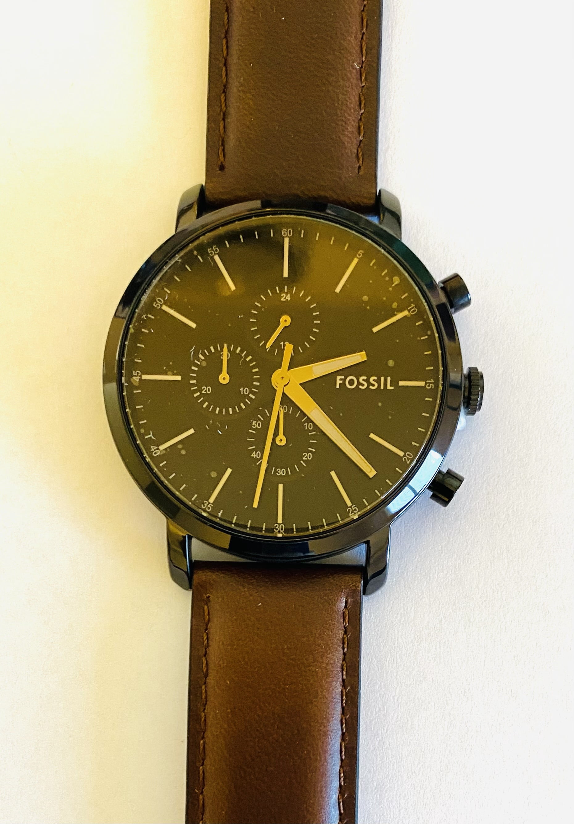 Fossil Blue Goudkleurig Roestvrijstalen Horloge met Drie Wijzers en