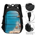 thumbnail image 3 of Balery Shells and Starfish Print USB Charging Backpack for Men and Women - Water-Resistant, Anti-Theft Laptop Backpack with USB Port for Travel, Work, School, and College, 3 of 7