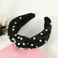thumbnail image 6 of Unique Bargains Hair Headband Faux Pearl Knotted Headband for Women Girl Black 6.69"x4.72"x1.38" Wide Headband, 6 of 7