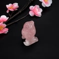 thumbnail image 3 of Estatua Natural Cuarzo Rosa Tallado Decoración en Forma de búho Cristal Rosado Piedra Decoración, 3 of 4