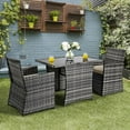 thumbnail image 1 of Gymax 3PCS Cushioned Wicker Rattan Patio Furniture Set Garden Yard Outdoor, 1 of 9