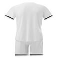 thumbnail image 3 of Ensemble de Survêtement 2 Pcs pour Hommes T-Shirts à Manches Courtes Col Rond Hauts Shorts Élastiques Tenues de Sport d'Été Noir TG, 3 of 5