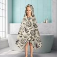 thumbnail image 6 of Beige Curiosity Shoppe Pattern Hooded Bath Towel，50"x30" for Ages 3 To 12 Kids, Quick Dry Lightweight Soft Microfiber Hood Beach Towel Cover Up for Kids, 6 of 7