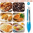 thumbnail image 5 of 4Pcs 8inch Kitchen Tongs Set, Stainless Steel Serving Tongs for Cooking, Metal Food Tongs Colorful Barbecue Tongs with Non-Slip Grip for Grilling, Serving, Salad and BBQ, 5 of 7