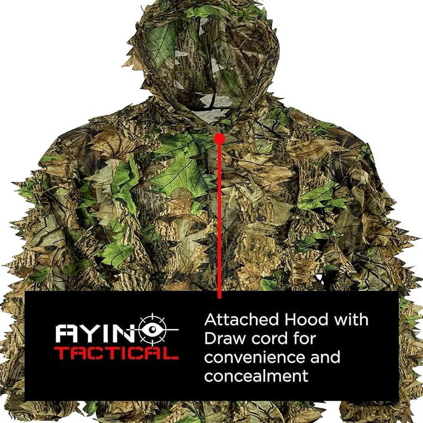 AYIN Tactical 3D Leaf Camouflage with Gloves and Face Mask Size L-XL, Hunting Jacket & Pants Men's