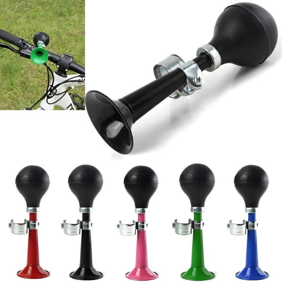 BESTSKY Retro Style Bugle Horn for Bike, Rubber Squeeze Alarm Metal Bike Horn, Bicycle Bell with Rubber Squeeze Bulb, Bike Accessory for Kids Bike, Vehicles, Golf Carts, 8.27 x 2.17 x 0.91 Inches