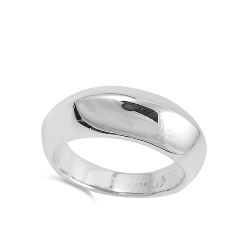 Dome Arch Wide Wedding Curve Ring 925 Sterling Silver Band Jewelry