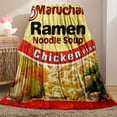 thumbnail image 2 of [Cozy Ramen Noodle Soup Blanket] Maruchan Ramen Noodle Soup Design 1pc Fleece Throw Blanket - Soft, Hypoallergenic, Reversible, 100% Polyester - Lightweight, 2 of 5