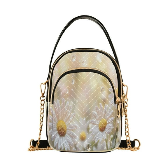 Cross Body Fashion Shoulder Waist Purse Bags Daisy Flowers Pocket Handbags