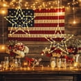 thumbnail image 5 of LHNFT Memorial Day 4th of July Decorations, Red White and Blue Patriotic Decor Star Lights,Timer 13.8In Iron Frame Fairy Star Lights, 8 Mode with Remote Window Wall Silhouette for Home, 5 of 6