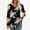 002 Black, variant on Women's Puff Long Sleeve Tunic Tops Pleated Crew Neck Print Blouses Dressy Casual Loose Fit Fall and Winter Shirts