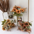 thumbnail image 4 of Farfi Artificial Sunflower Bouquet Decorative Non-Fading Wedding Full of Vitality Exuberant Blossom Simulated Sunflower Balcony Decor Supplies (Blue), 4 of 13