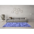 thumbnail image 3 of Ahgly Company Machine Washable Indoor Rectangle Abstract Blue Modern Area Rugs, 3' x 5', 3 of 4