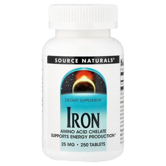 Source Naturals, Inc. Iron Chelate 25mg 250 Tablet