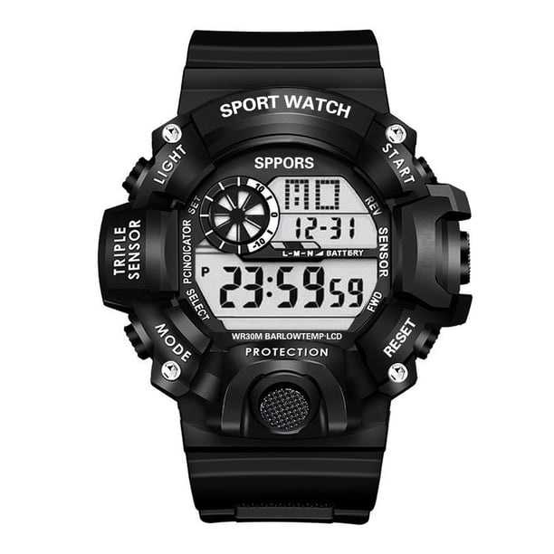 Reloj de hombre electrónico deportivo multifunción resistente al agua reloj despertador