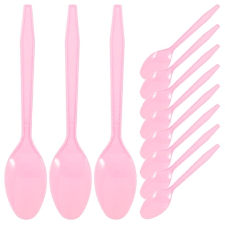 Pretyzoom 50pcs Dessert Spoons Lightweight Party Spoons For Cake Ice And Snacks For Banquets And Events