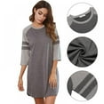 thumbnail image 4 of Ladies Solid Color Plus Size Pajamas Nightgown Red XL, 4 of 9