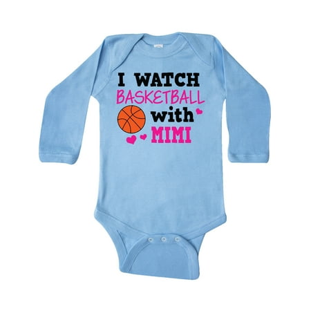

Inktastic I Watch Basketball with Mimi Gift Baby Girl Long Sleeve Bodysuit