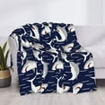thumbnail image 3 of Yiaed Angry Shark Print Blanket Throw Blanket Soft Cozy Flannel Blanket for Home Bed Sofa Couch Chair-80"x60", 3 of 6