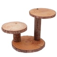 thumbnail image 2 of Soporte de madera para pasteles, plato rústico, soporte para cupcakes, mesa de pie alto, centro de mesa, postre 3 fichas de madera BLESIY Soporte de exhibición de postre, 2 of 5