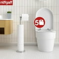 thumbnail image 3 of NIFFGAFF Folding Toilet Paper Holder Stand, Freestanding Toilet Roll Holder, Stainless Steel Paper Storage Holds 5 Paper Rolls, Rust Proof, Large Capacity, 3 of 6