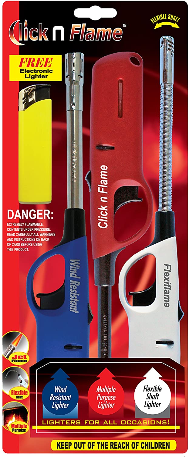 Click n Flame Utility Lighter For All Occasions Wind Resistant