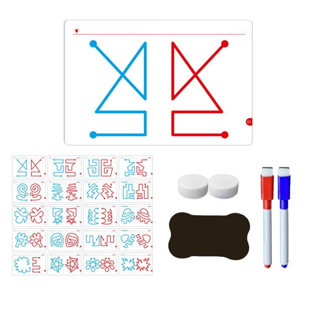 Left Right Brain Development Cards Educational Toys for Kids Brain Training Games Parent Child Interactive Learning Activities with Eraser Pens