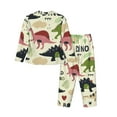 thumbnail image 2 of Disketp Pajamas Set Long Sleeve Sleepwear Womens Button Down Nightwear Pj Sets-Cute Dinosaurs, 2 of 9