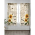 thumbnail image 2 of Sheer Curtains 2 Panels Set, Sunflower Bee You Are My Sunshine Vintage Background Window Sheer Curtains for Living Room/Bedroom, Light Filtering Rod Pocket Voile Drapes, 52" W x 72" L, 2 of 7