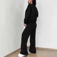 thumbnail image 4 of Mifsaly Womens Sweatsuits 2 Piece Outfit Zip Up Cropped Bomber Jacket and Wide Leg Sweatpants Fall Winter Y2K Street Workout Lounge Matching Outfits, 4 of 7