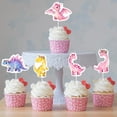 thumbnail image 3 of Decoraciones para Cupcakes CYUXING Dinosaurio Rosa 48 piezas para Fiesta, 3 of 7