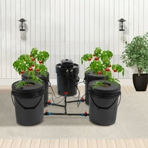 Hydroponics Growing System, 4-Bucket 5.28Gal Deep Water Culture, 12W Air Pump, Soil-Free for Vegetables & Herbs, Indoor Outdoor